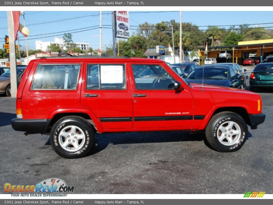 2001 Jeep Cherokee Sport Flame Red / Camel Photo #6