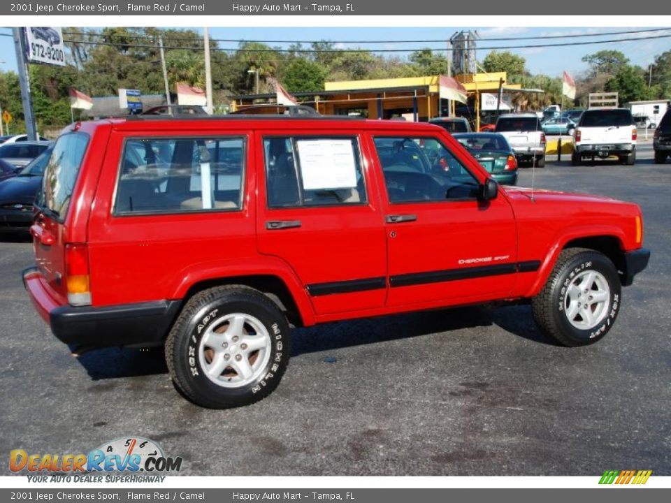 2001 Jeep Cherokee Sport Flame Red / Camel Photo #7