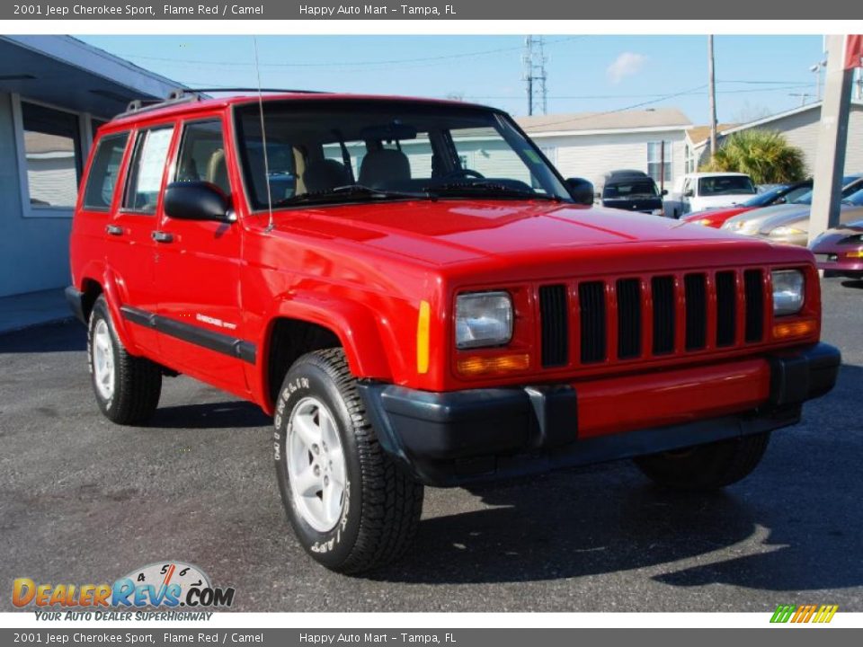 2001 Jeep Cherokee Sport Flame Red / Camel Photo #10