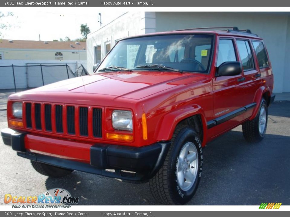 2001 Jeep Cherokee Sport Flame Red / Camel Photo #11