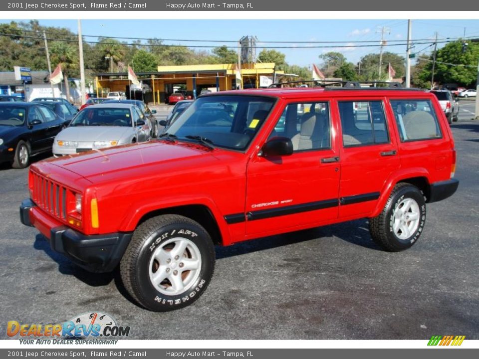 2001 Jeep Cherokee Sport Flame Red / Camel Photo #14
