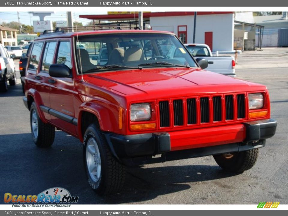 2001 Jeep Cherokee Sport Flame Red / Camel Photo #16