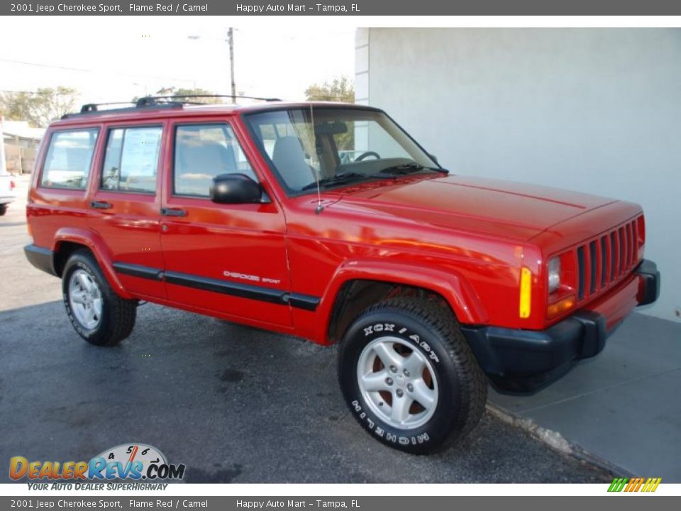 2001 Jeep Cherokee Sport Flame Red / Camel Photo #23