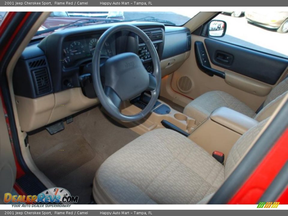 2001 Jeep Cherokee Sport Flame Red / Camel Photo #26