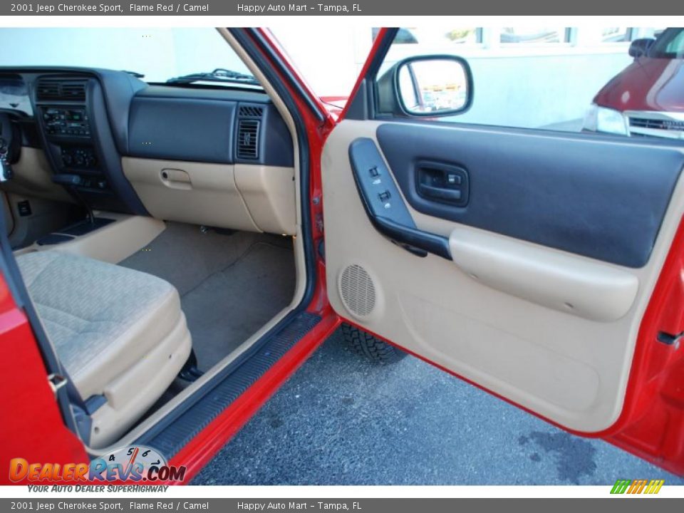2001 Jeep Cherokee Sport Flame Red / Camel Photo #33