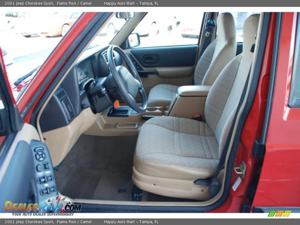 2001 Jeep Cherokee Sport Flame Red / Camel Photo #35