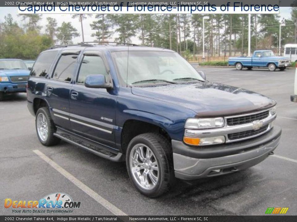 2002 Chevrolet Tahoe 4x4 Indigo Blue Metallic / Tan/Neutral Photo #1