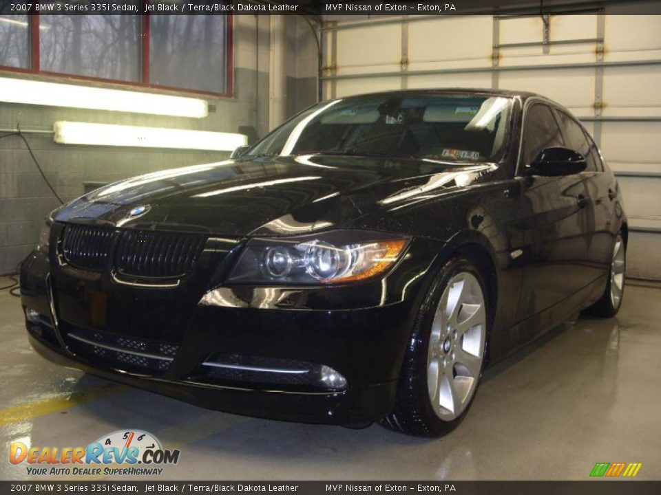 2007 BMW 3 Series 335i Sedan Jet Black / Terra/Black Dakota Leather Photo #1