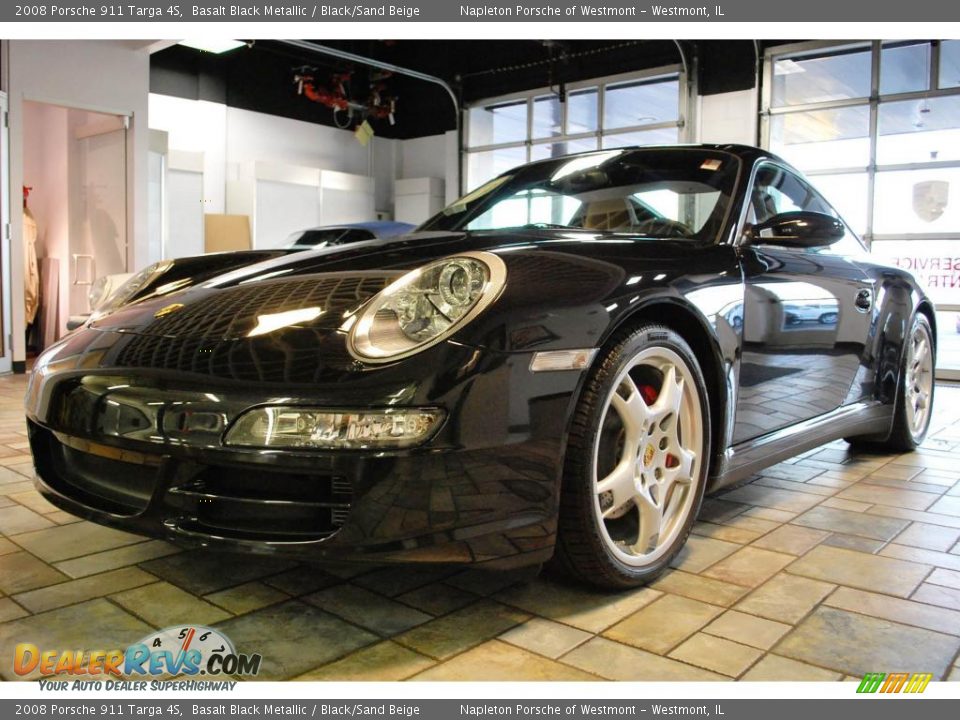 2008 Porsche 911 Targa 4S Basalt Black Metallic / Black/Sand Beige Photo #1