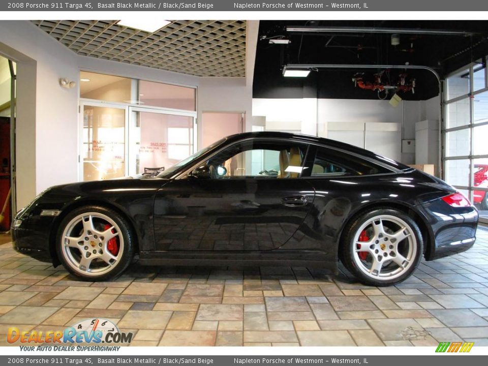 2008 Porsche 911 Targa 4S Basalt Black Metallic / Black/Sand Beige Photo #2