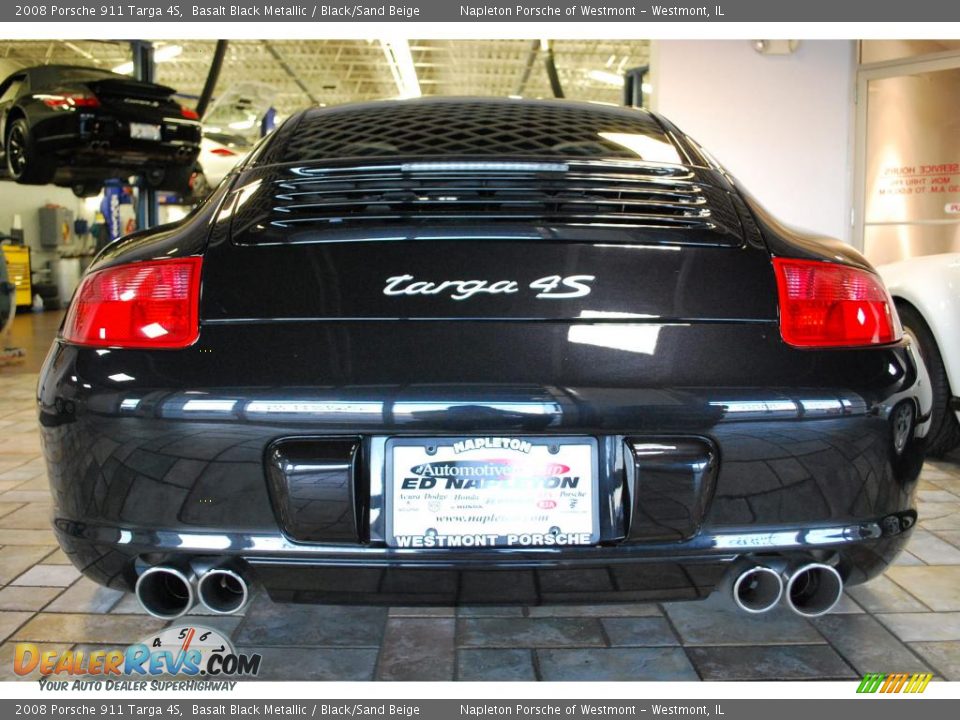 2008 Porsche 911 Targa 4S Basalt Black Metallic / Black/Sand Beige Photo #4