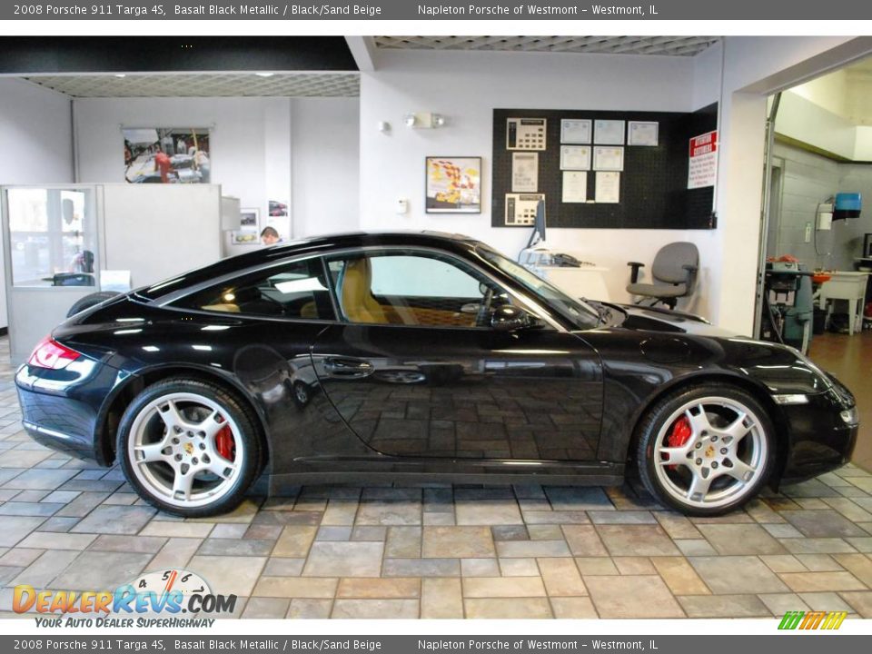 2008 Porsche 911 Targa 4S Basalt Black Metallic / Black/Sand Beige Photo #6