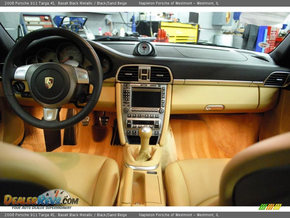2008 Porsche 911 Targa 4S Basalt Black Metallic / Black/Sand Beige Photo #14