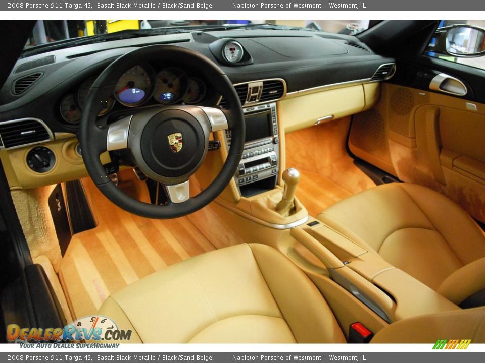 2008 Porsche 911 Targa 4S Basalt Black Metallic / Black/Sand Beige Photo #15