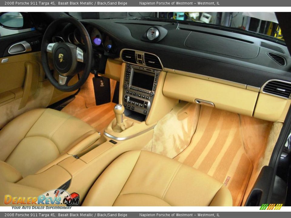 2008 Porsche 911 Targa 4S Basalt Black Metallic / Black/Sand Beige Photo #16