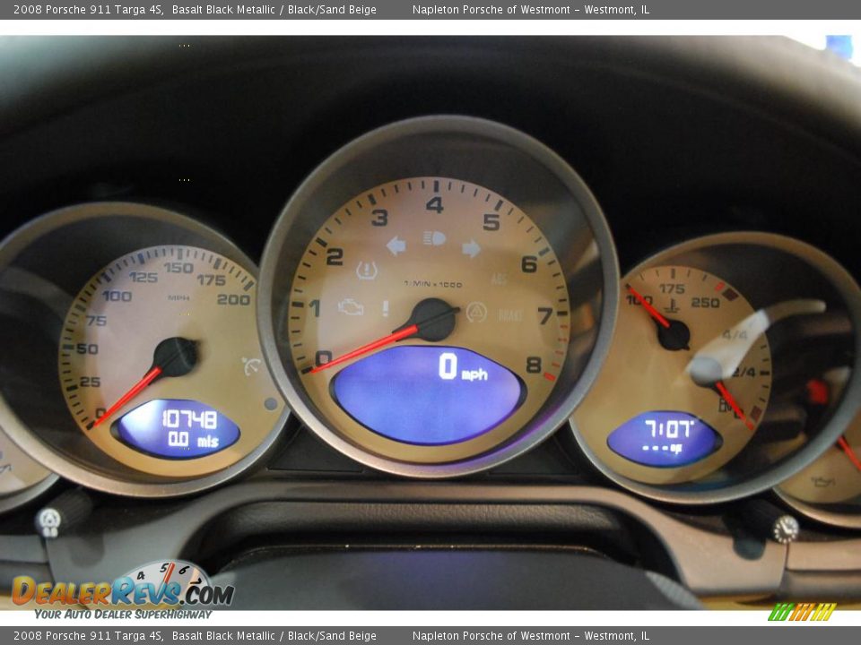 2008 Porsche 911 Targa 4S Basalt Black Metallic / Black/Sand Beige Photo #18