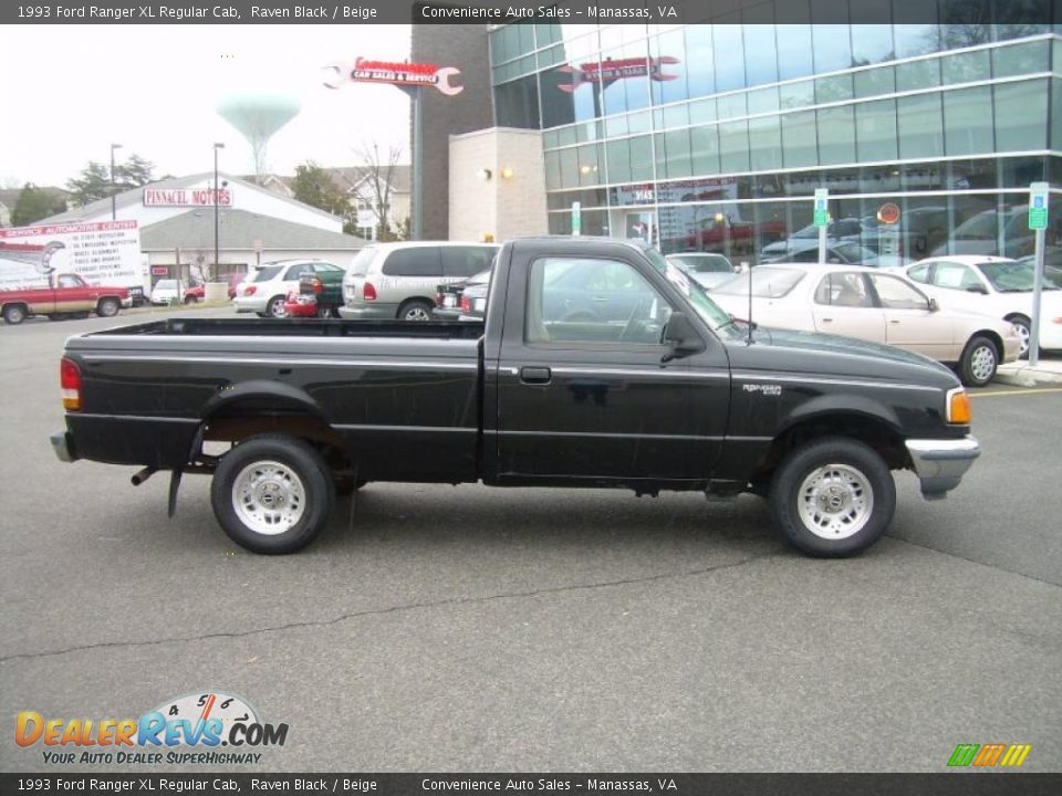 1993 Ford Ranger XL Regular Cab Raven Black / Beige Photo #1