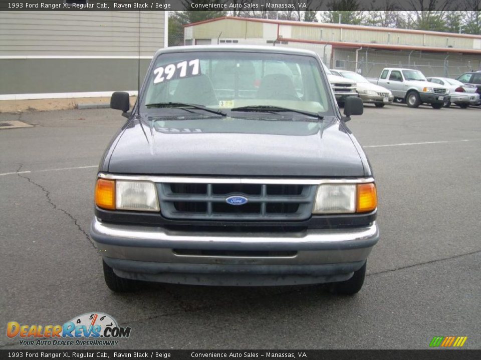 1993 Ford Ranger XL Regular Cab Raven Black / Beige Photo #3