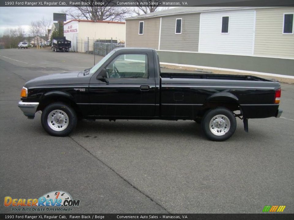 1993 Ford Ranger XL Regular Cab Raven Black / Beige Photo #5