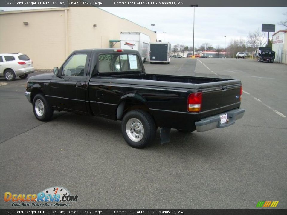 1993 Ford Ranger XL Regular Cab Raven Black / Beige Photo #6