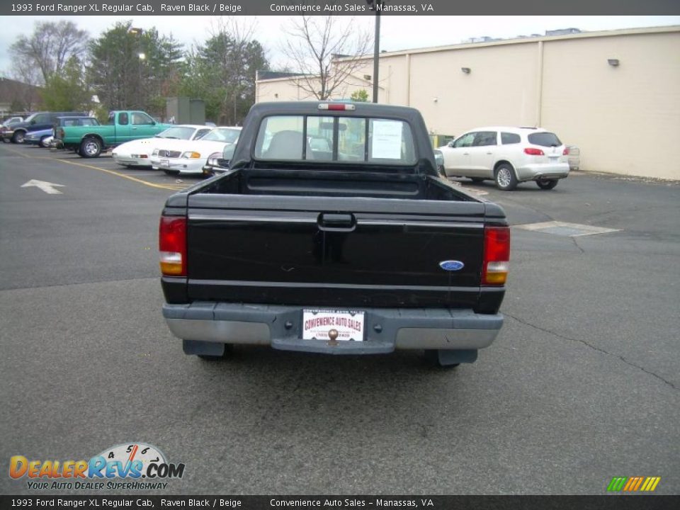 1993 Ford Ranger XL Regular Cab Raven Black / Beige Photo #7