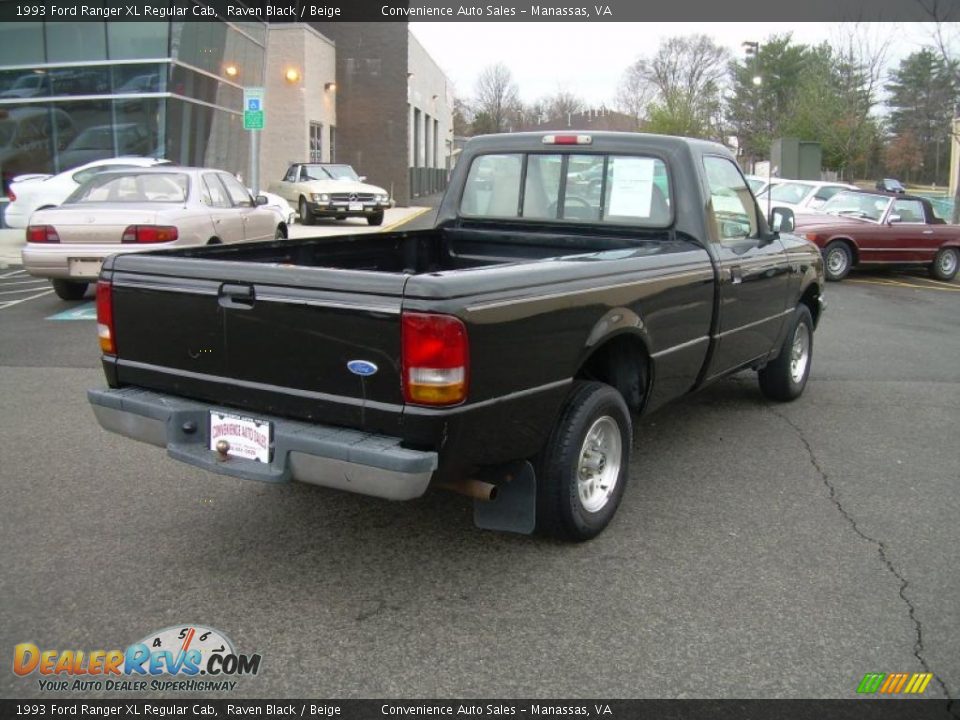 1993 Ford Ranger XL Regular Cab Raven Black / Beige Photo #8