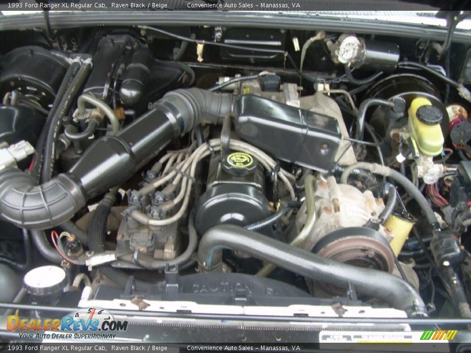 1993 Ford Ranger XL Regular Cab Raven Black / Beige Photo #9