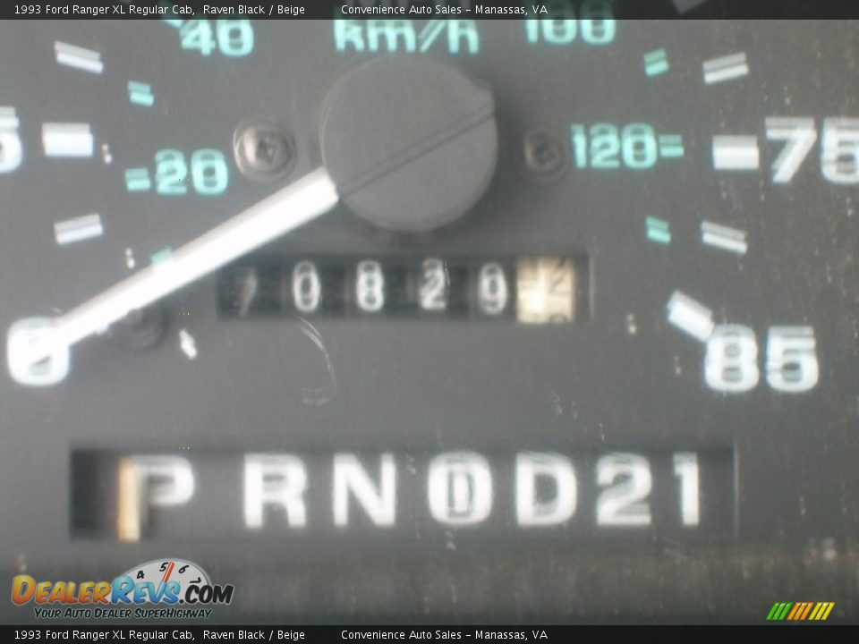 1993 Ford Ranger XL Regular Cab Raven Black / Beige Photo #11