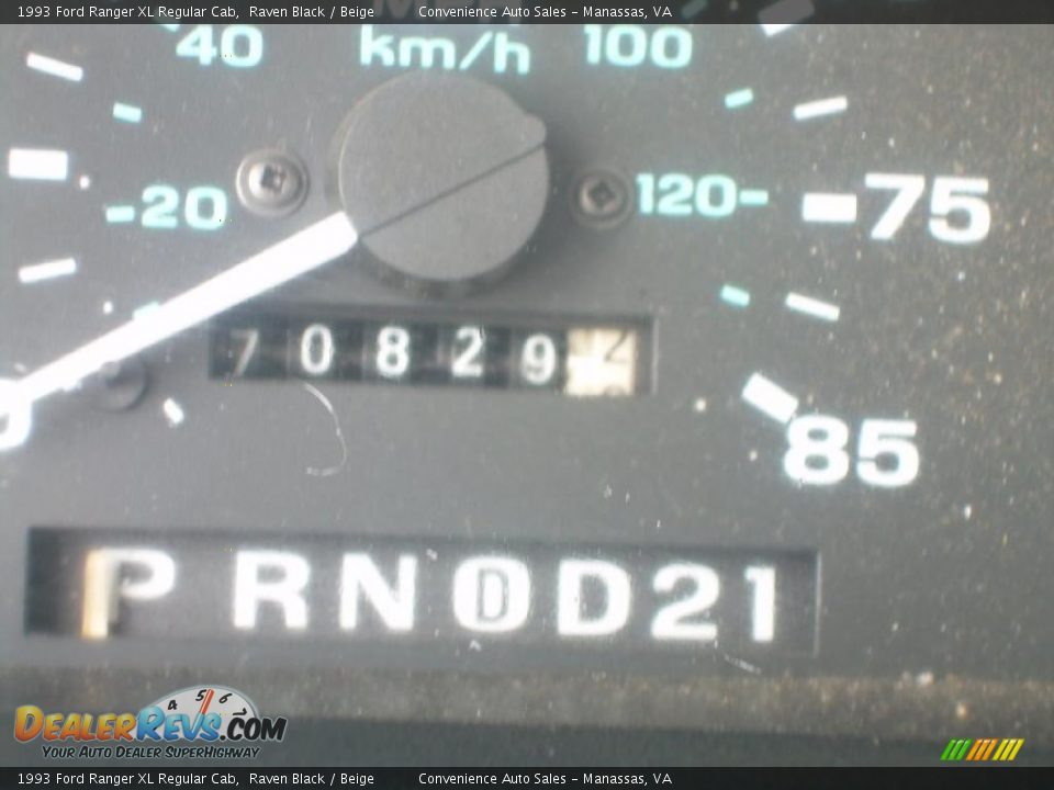 1993 Ford Ranger XL Regular Cab Raven Black / Beige Photo #12