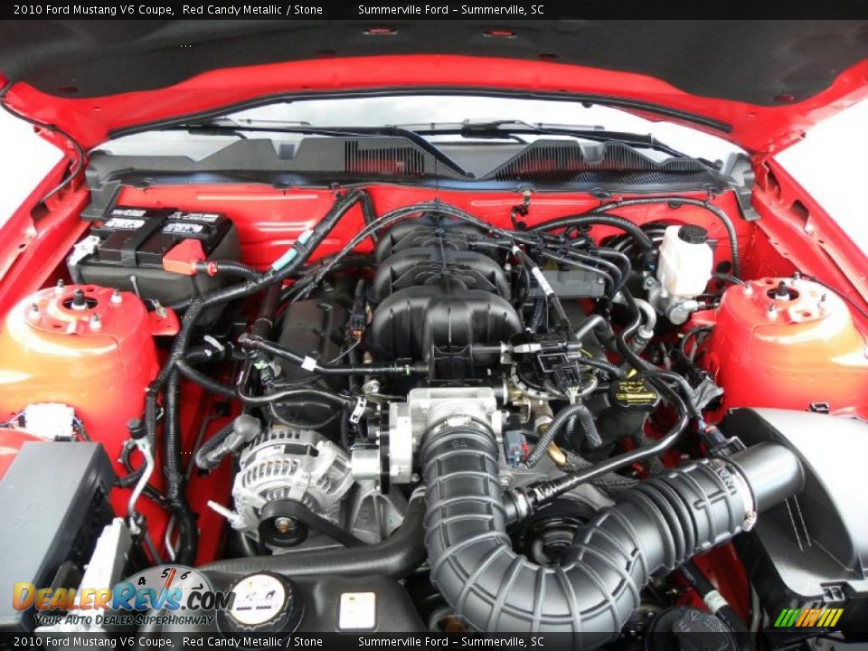 2010 Ford Mustang V6 Coupe Red Candy Metallic / Stone Photo #15