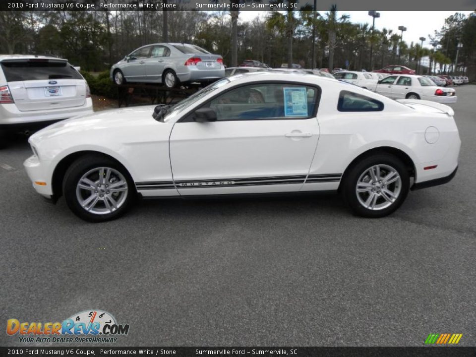 2010 Ford Mustang V6 Coupe Performance White / Stone Photo #2