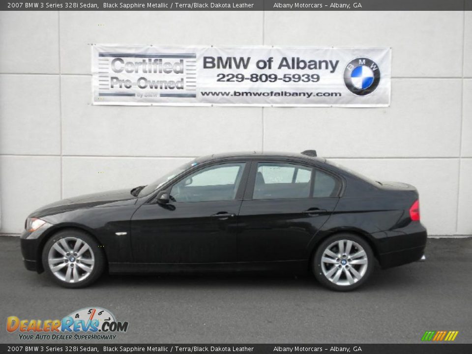 2007 BMW 3 Series 328i Sedan Black Sapphire Metallic / Terra/Black Dakota Leather Photo #1