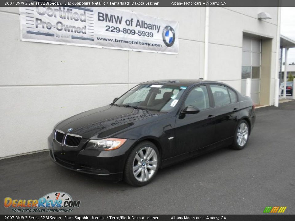 2007 BMW 3 Series 328i Sedan Black Sapphire Metallic / Terra/Black Dakota Leather Photo #2