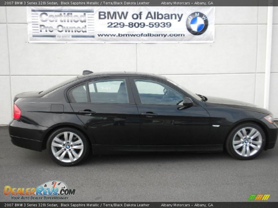 2007 BMW 3 Series 328i Sedan Black Sapphire Metallic / Terra/Black Dakota Leather Photo #18