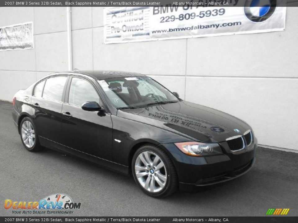 2007 BMW 3 Series 328i Sedan Black Sapphire Metallic / Terra/Black Dakota Leather Photo #20