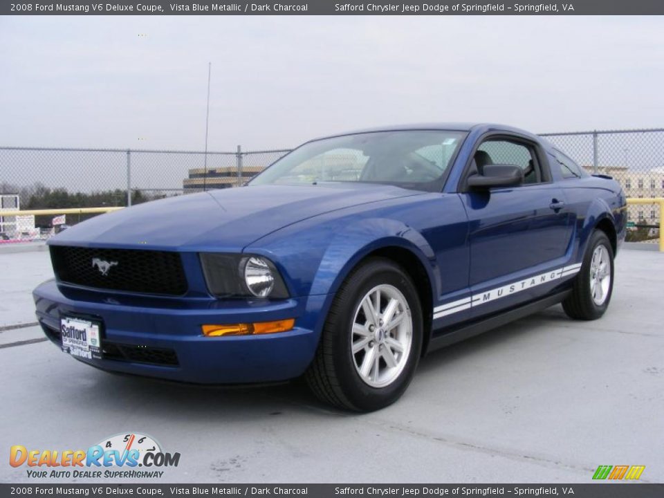 2008 Ford Mustang V6 Deluxe Coupe Vista Blue Metallic / Dark Charcoal Photo #1