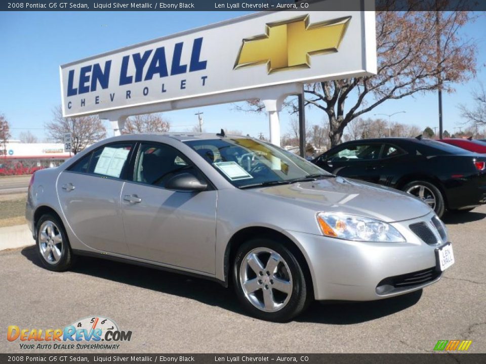 2008 Pontiac G6 GT Sedan Liquid Silver Metallic / Ebony Black Photo #1
