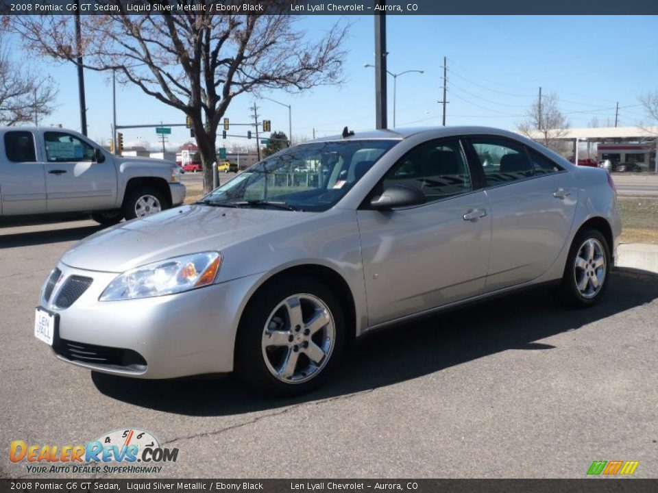 2008 Pontiac G6 GT Sedan Liquid Silver Metallic / Ebony Black Photo #3