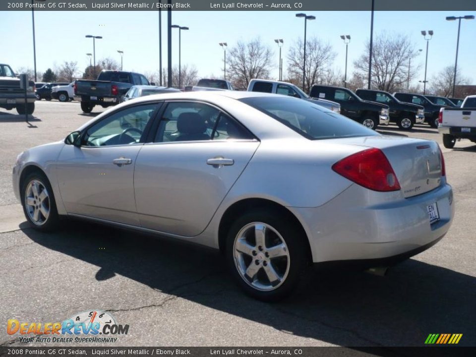 2008 Pontiac G6 GT Sedan Liquid Silver Metallic / Ebony Black Photo #4