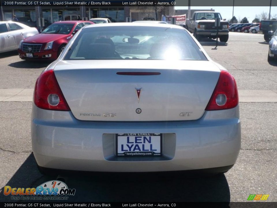 2008 Pontiac G6 GT Sedan Liquid Silver Metallic / Ebony Black Photo #5