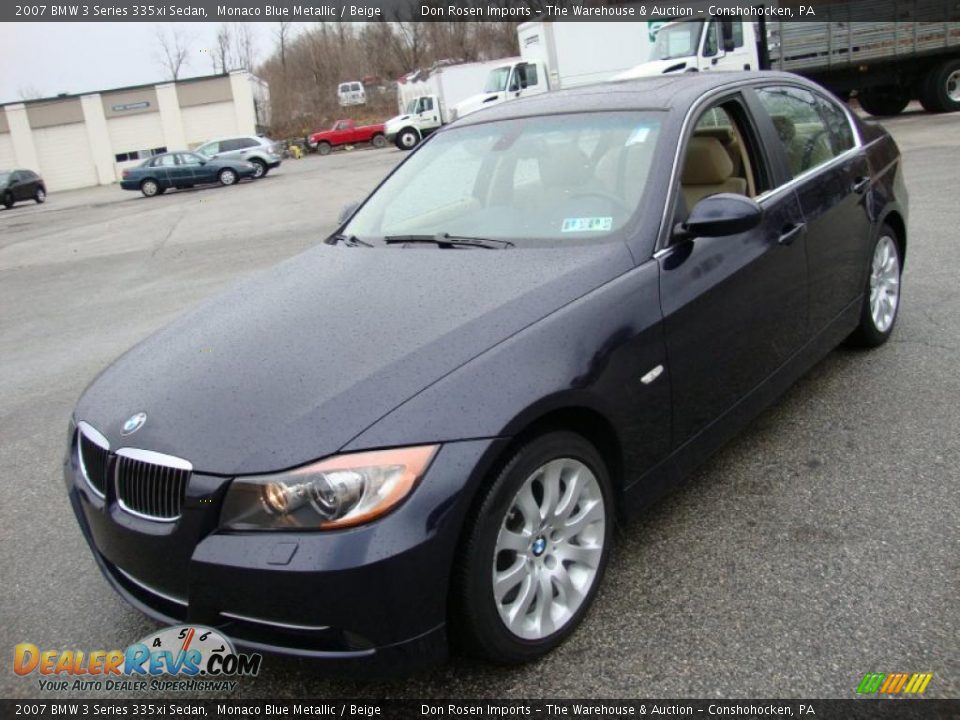 2007 BMW 3 Series 335xi Sedan Monaco Blue Metallic / Beige Photo #2