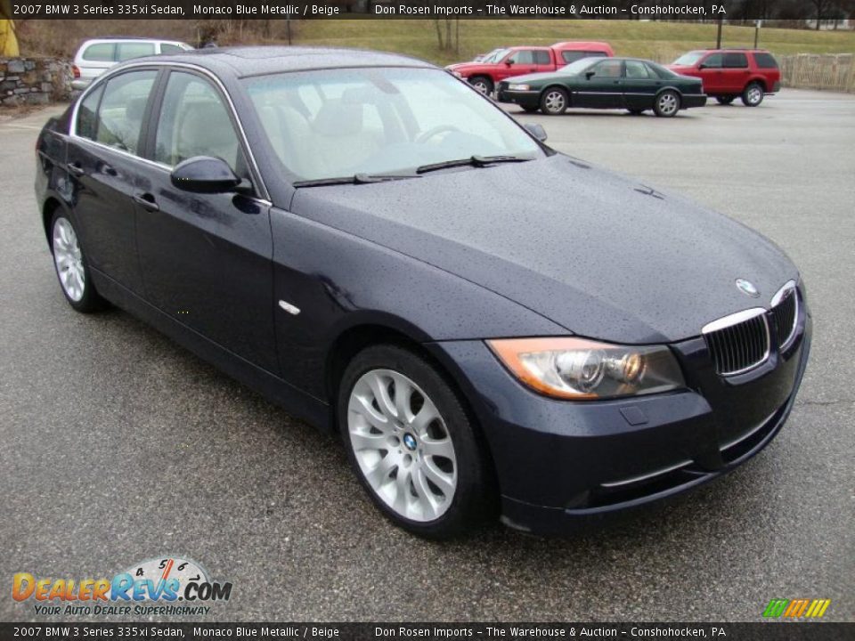 2007 BMW 3 Series 335xi Sedan Monaco Blue Metallic / Beige Photo #4