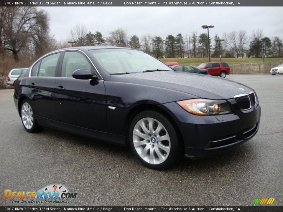 2007 BMW 3 Series 335xi Sedan Monaco Blue Metallic / Beige Photo #5