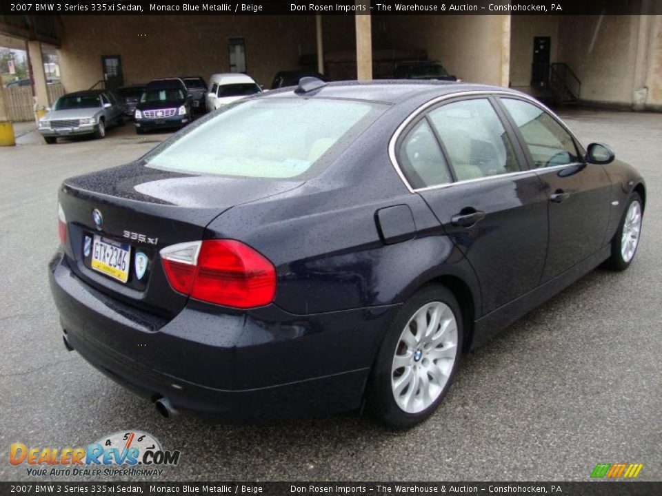 2007 BMW 3 Series 335xi Sedan Monaco Blue Metallic / Beige Photo #7