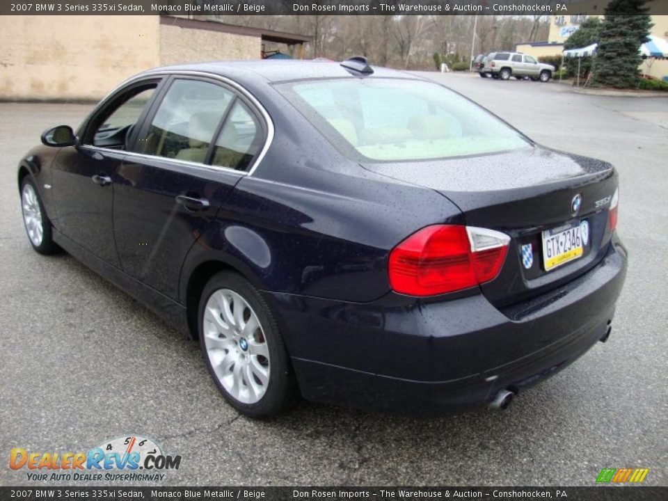 2007 BMW 3 Series 335xi Sedan Monaco Blue Metallic / Beige Photo #9