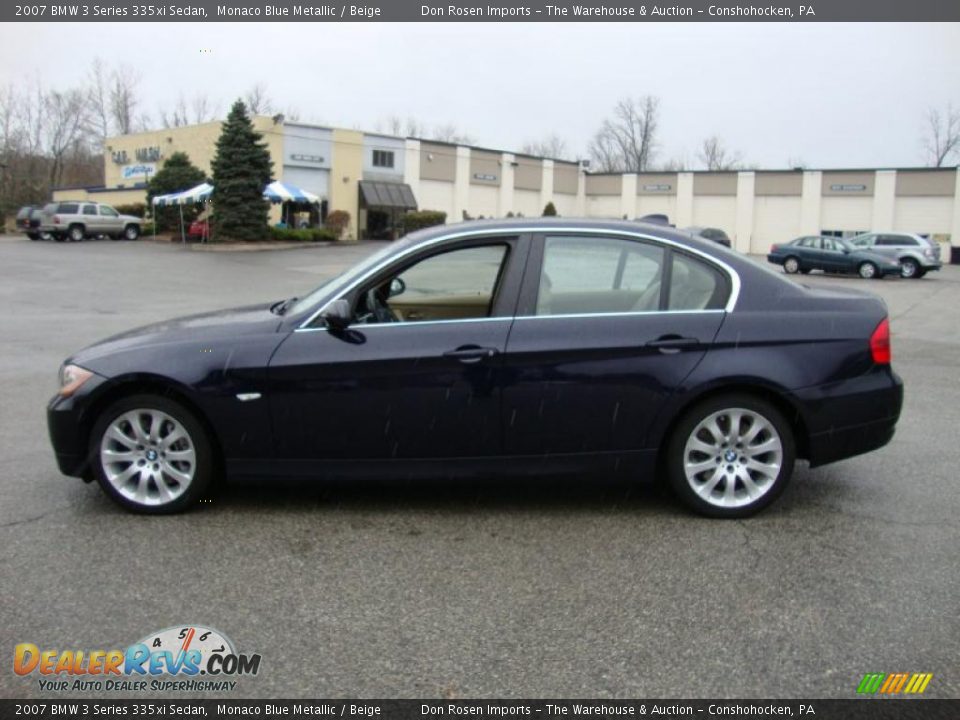 2007 BMW 3 Series 335xi Sedan Monaco Blue Metallic / Beige Photo #10