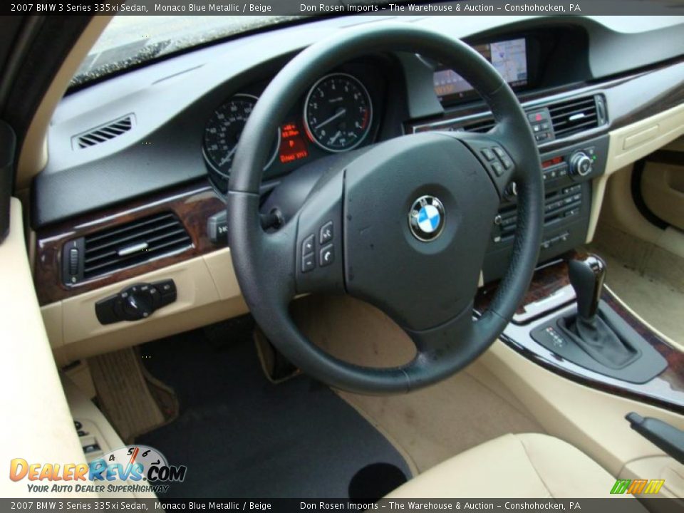 2007 BMW 3 Series 335xi Sedan Monaco Blue Metallic / Beige Photo #11