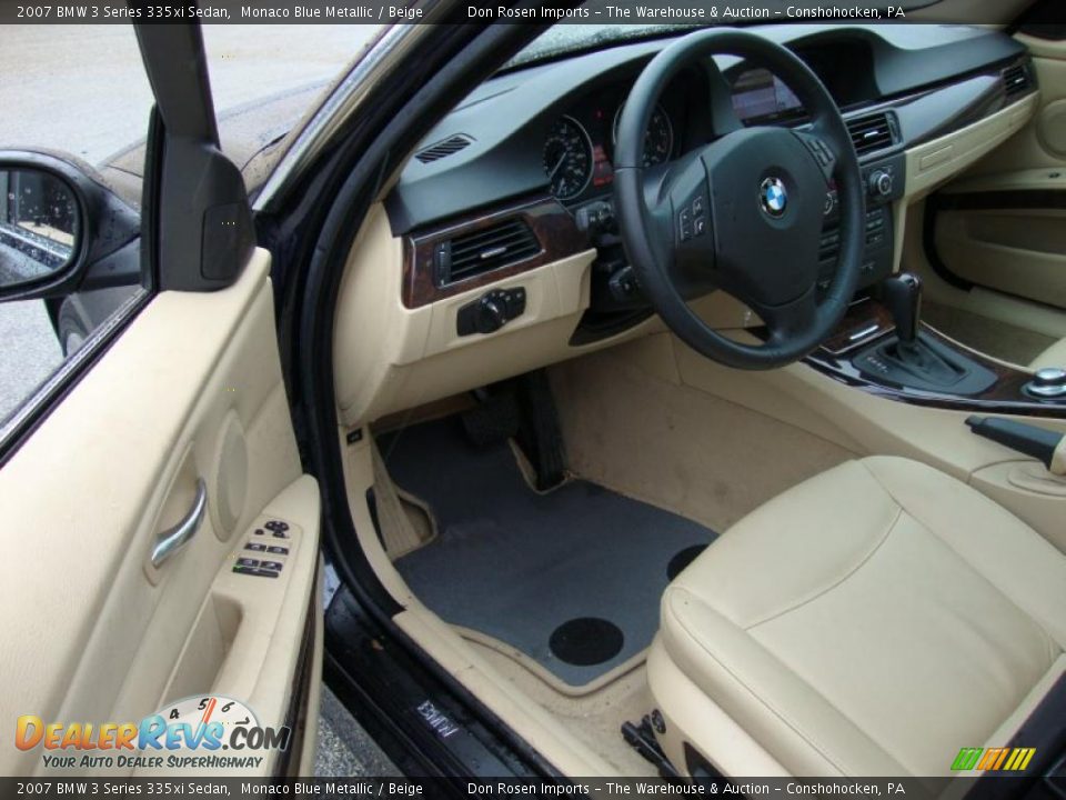 2007 BMW 3 Series 335xi Sedan Monaco Blue Metallic / Beige Photo #12