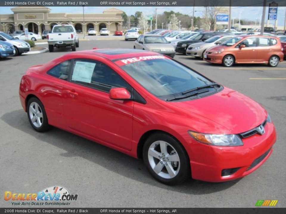 2008 Honda Civic EX Coupe Rallye Red / Black Photo #7