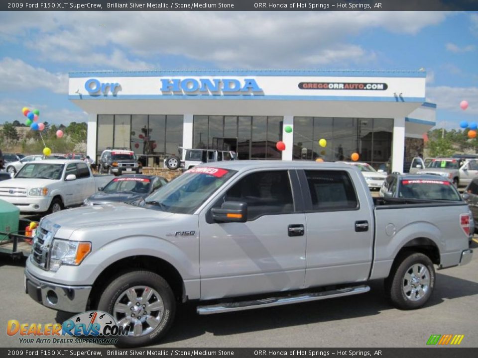 2009 Ford F150 XLT SuperCrew Brilliant Silver Metallic / Stone/Medium Stone Photo #1